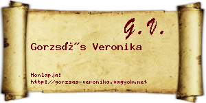 Gorzsás Veronika névjegykártya